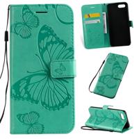 Gedrukt afdrukken Butterfly patroon horizontale Flip PU lederen draagtas met houder & kaartsleuven & portemonnee & Lanyard voor OPPO A1K/C2 (groen)