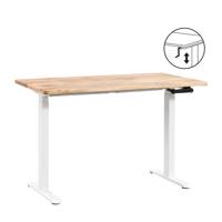 Leen Bakker - Bureau Homeworx Zit/sta Handmatig Verstelbaar - Mangohout/wit - 75/118x120x70 Cm - Metaal/Hout/Mangohout - Bruin