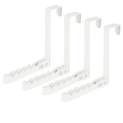 Deurhaak inklapbaar - 4x - wit - metaal - ophanghaakjes - deurkapstok