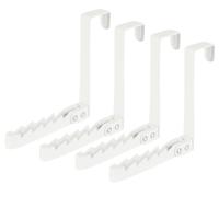 Deurhaak inklapbaar - 4x - wit - metaal - ophanghaakjes - deurkapstok