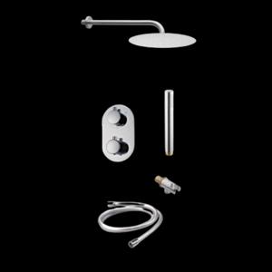 Doucheset Sanilux Rubb Inbouw Met Thermostaat, Douchekop 30 cm, Doucheslang en Handdouche Chroom Sanilux