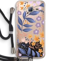 Flowers with blue leaves: Samsung Galaxy J3 (2016) Transparant Hoesje met koord