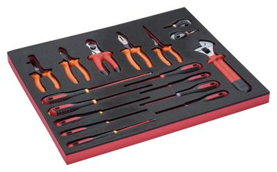 Bahco Foaminlay Fit&Go 3/3 met sleutels | tangen en schroevendraaiers - VDE - 17-delig - FF1A5009