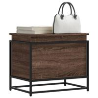 Opbergbox met deksel 60x40x51,5 cm bewerkt hout bruin eiken Opbergbox met deksel 60x40x51,5 cm bewerkt hout bruin eiken