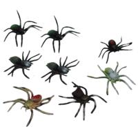 Griezelige spin speelfiguur - 8x - 10 cm - Halloween/Horror decoratie
