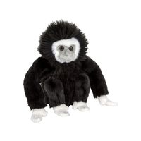 Pluche zwarte Gibbon aap knuffel van 18 cm - thumbnail