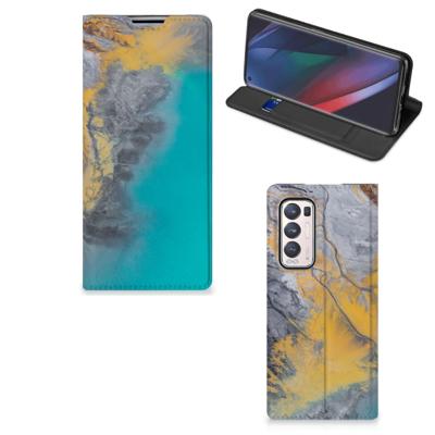 OPPO Find X3 Neo | Standcase | Marble Blue Gold