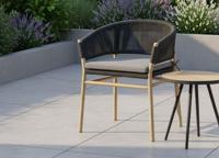 Denver dining chair anthracite alu/rope anthracite/acacia teak look Eurofar - Eurofar
