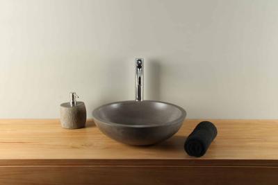 Rundwaschbecken Betonoptik dunkelgrau 40 cm B-003DG