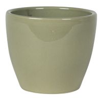 Plantenpot/bloempot in een strakke Scandinavische look mosgroen Dia 15 cm en Hoogte 12 cm