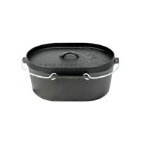 Valhal Dutch Oven Braadpan Gietijzer met deksel Ovaal 9 L