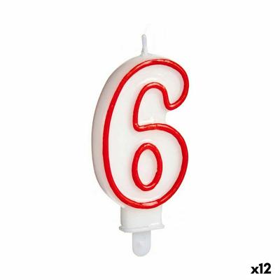 Kaars Verjaardag Cijfer 6 (12 Stuks)