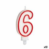 Kaars Verjaardag Cijfer 6 (12 Stuks)