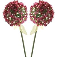 2x Roze/rode sierui kunstbloemen 70 cm