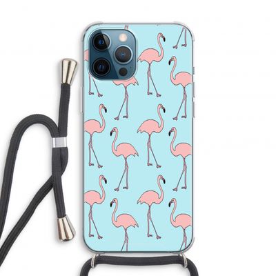 Anything Flamingoes: iPhone 12 Pro Transparant Hoesje met koord