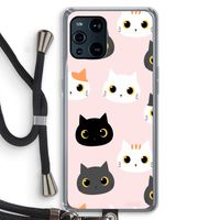 Katten: Oppo Find X3 Pro Transparant Hoesje met koord