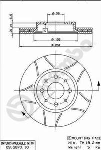 Brembo Remschijven 09.5870.75