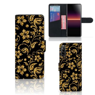 Sony Xperia L4 Hoesje Gouden Bloemen Sony Xperia L4 Hoesje Gouden Bloemen