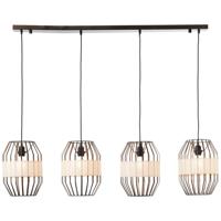 Brilliant Hanglamp Slope 4-lichts zwart met zandkleur 99480/76