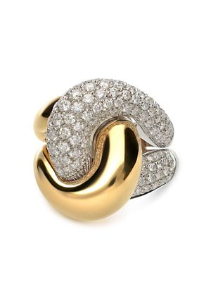 LEO PIZZO bague Abbraccio en or blanc et jaune 18ct ornée de diamants
