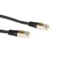 ACT Zwarte 15 meter LSZH SFTP CAT6 patchkabel met RJ45 connectoren