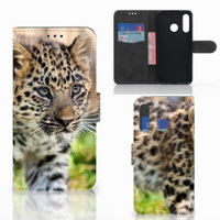 Huawei P30 Lite (2020) Telefoonhoesje met Pasjes Baby Luipaard