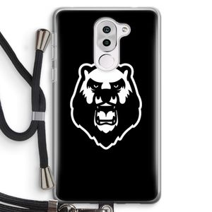 Angry Bear (black): Honor 6X Transparant Hoesje met koord