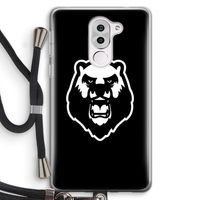 Angry Bear (black): Honor 6X Transparant Hoesje met koord