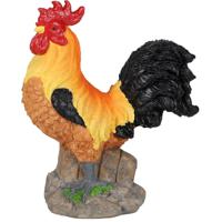 Tuin decoratie Haan/kippen beeldje - Polyresin - 21 x 11 x 24 cm - buiten - multi kleuren   -
