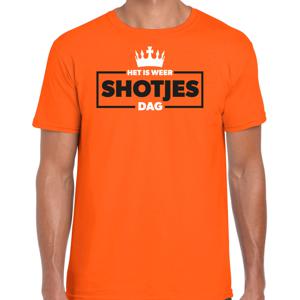 Koningsdag verkleed T-shirt voor heren - shotjes - oranje - feestkleding