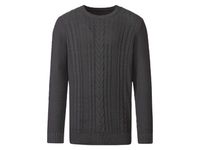 Heren grofgebreide pullover (XXL (60/62), Grijs)