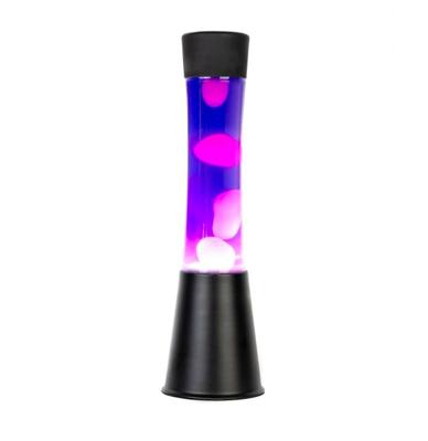 Fisura Lava Lamp - Zwart Met Paarse Vloeistof En Witte Lava