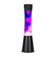 Fisura Lava Lamp - Zwart Met Paarse Vloeistof En Witte Lava Fisura Lava Lamp - Zwart Met Paarse Vloeistof En Witte Lava