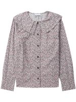 GANNI chemise à fleurs - Gris