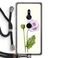 Purple poppy: Sony Xperia XZ2 Transparant Hoesje met koord