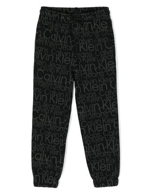 Calvin Klein Kids pantalon de jogging à logo imprimé - Noir