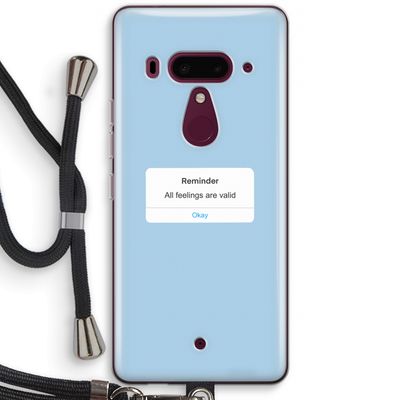 Reminder: HTC U12+ Transparant Hoesje met koord
