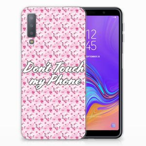 Samsung Galaxy A7 (2018) Silicone-hoesje Flowers Pink DTMP