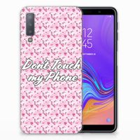 Samsung Galaxy A7 (2018) Silicone-hoesje Flowers Pink DTMP - thumbnail