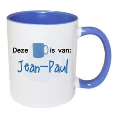 Mok met naam (blauw)