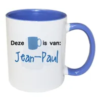 Mok met naam (blauw)