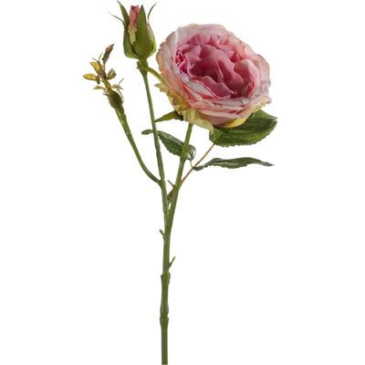 Kunstbloem roos Anne - roze - 37 cm - decoratie bloemen