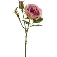 Kunstbloem roos Anne - roze - 37 cm - decoratie bloemen - thumbnail