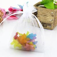 100 stuks organza geschenk zakken sieraden verpakking tas bruiloft feestdecoratie grootte: 7x9cm (D2 wit)