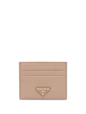 Prada porte-cartes en cuir Saffiano - Tons neutres