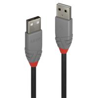 LINDY USB-kabel USB 2.0 USB-A stekker, USB-A stekker 0.20 m Zwart 36690