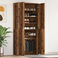 Schoenkast Oude Hout 80x39x180 cm GEFREESD HOUT