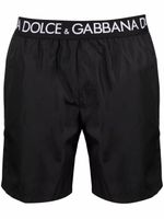 Dolce & Gabbana short de bain à taille logo - Noir