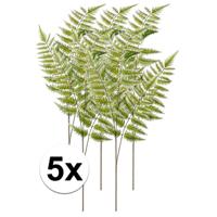 Kunstplant - 5x - Boomvaren - tak - 85 cm - groen - kunststof decoratie - thumbnail