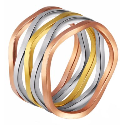 Cilla Jewels dames ring edelstaal Trio color-16mm